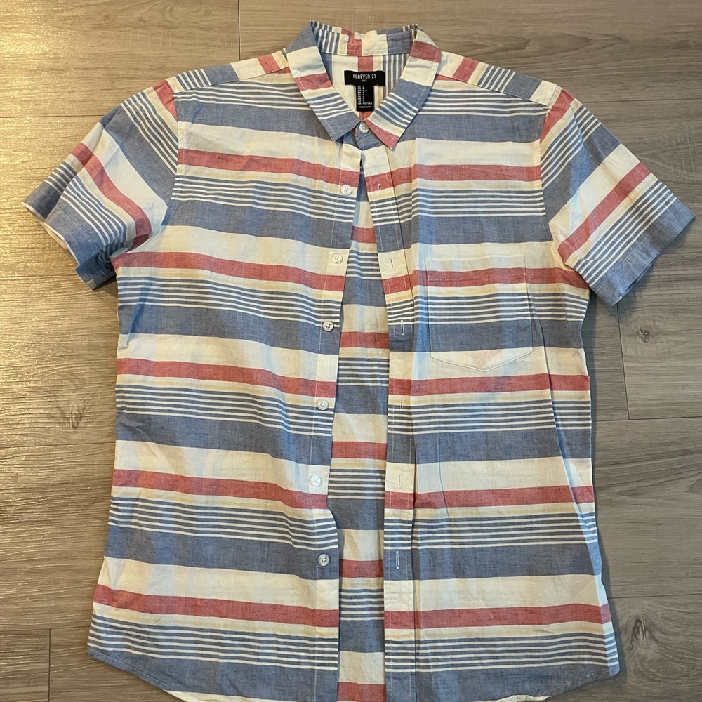 Forever 21 Multicolor Striped Button Down Shirt